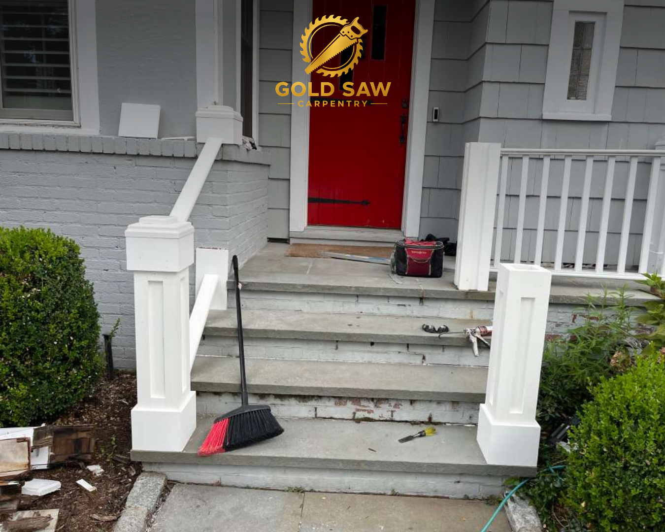 Front porch steps before